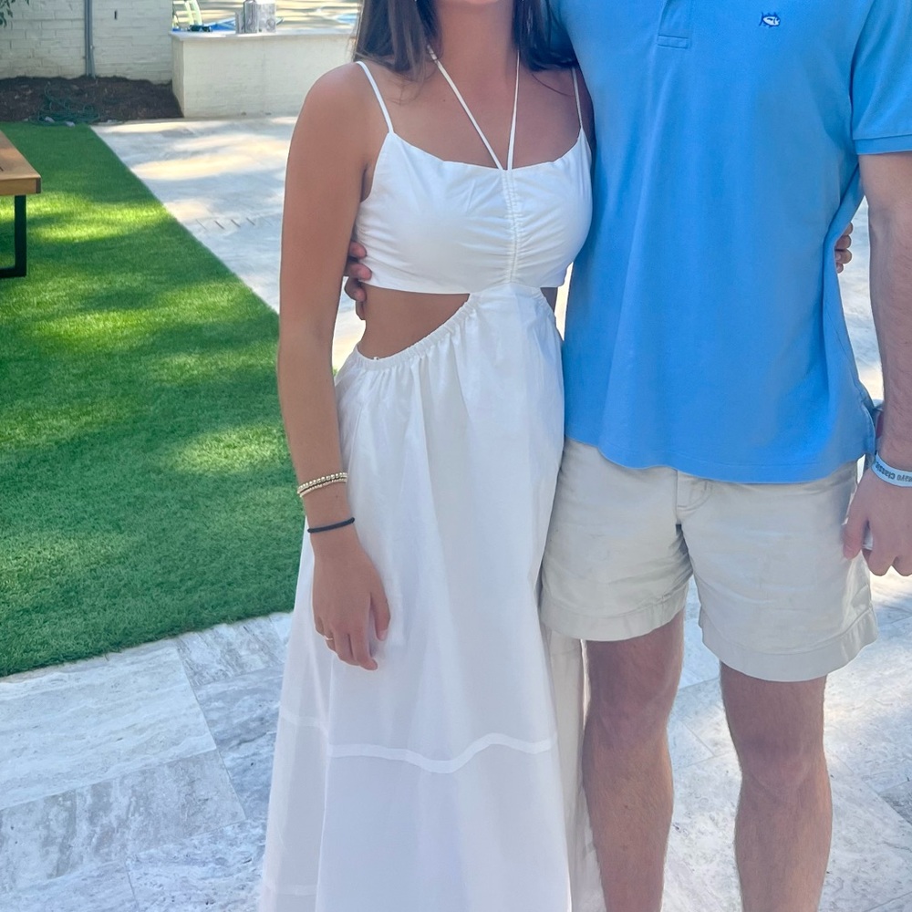 ASTR the Label White Cut Out Maxi Dress
